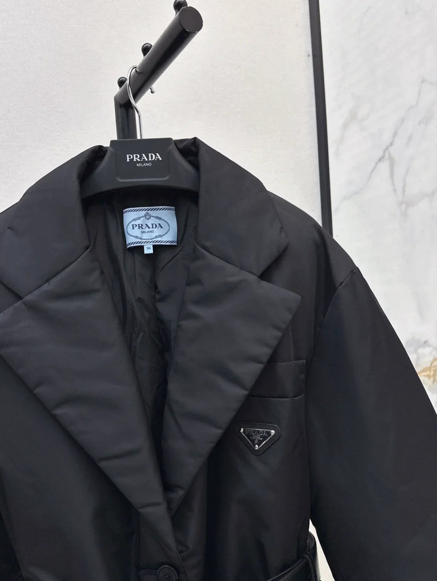 25fw Logo belt decoration suit style down jacket
