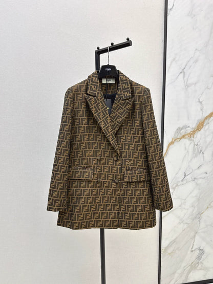 25fw Letter jacquard lapel suit jacket