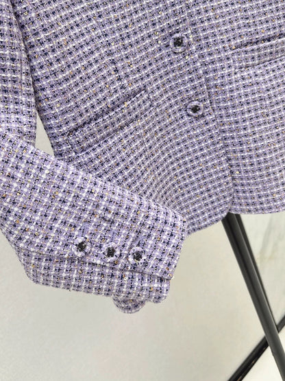 25 Weaving plaid jacket
