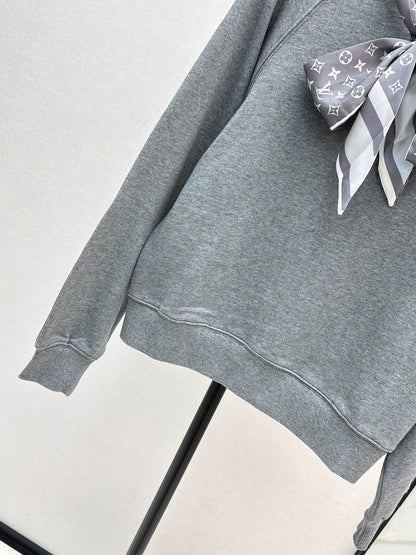 25fw Silk scarf pullover hoodie