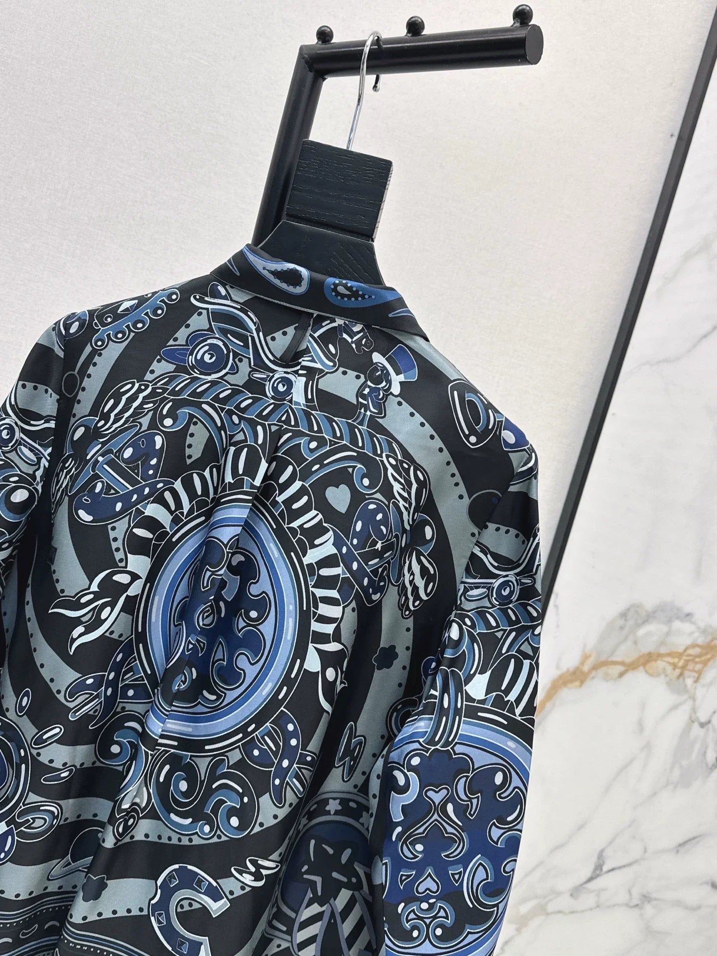 25fw Printed silk shirt