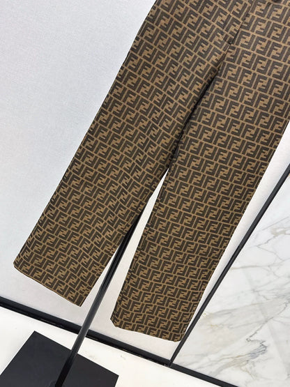 25fw Alphabet Jacquard High Waist Wide Leg Pants