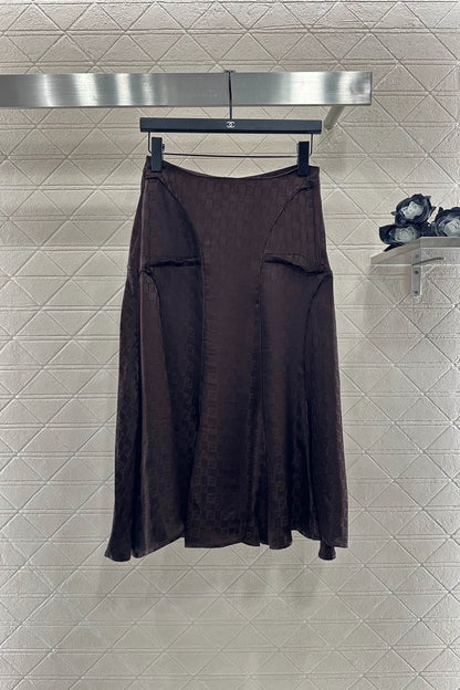 25 Jacquard Cross Collar Shirt Half Skirt Set