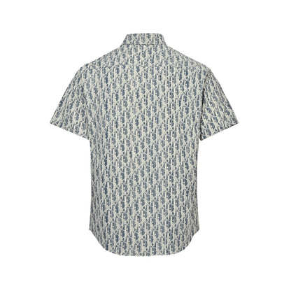 25ss full print vintage denim short sleeved shirt