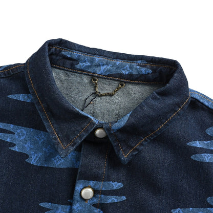 25ss cloud sky blue denim short sleeved shirt