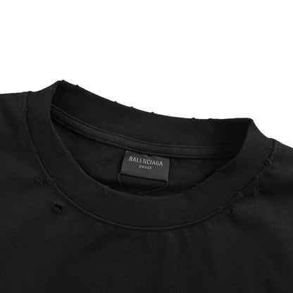logo dissolving frayed short sleeves
