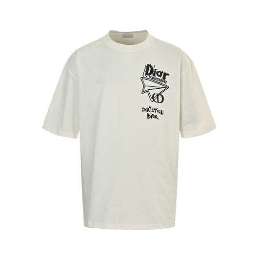 25ss paper airplane print short-sleeve shirt