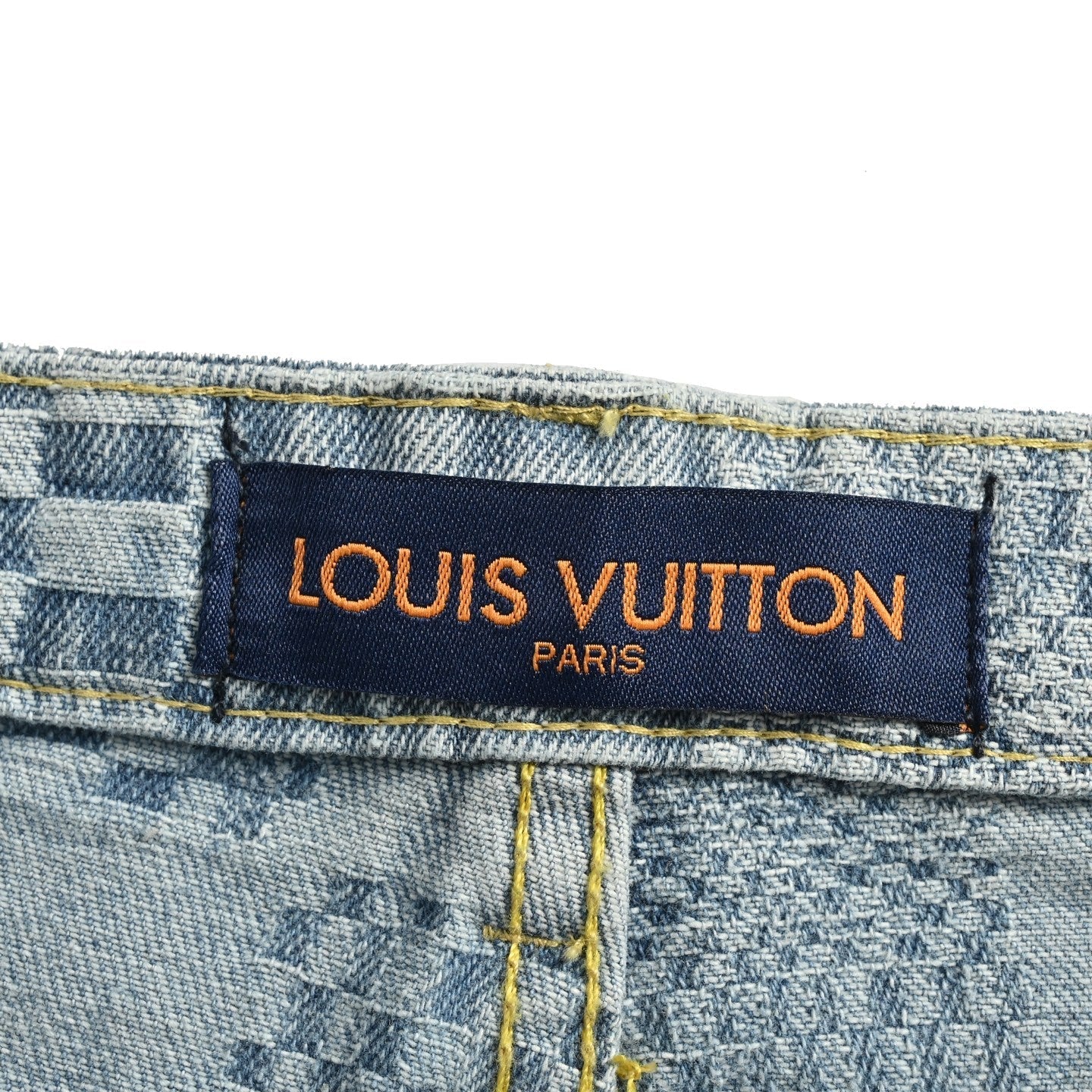 25ss checkerboard jacquard denim shorts