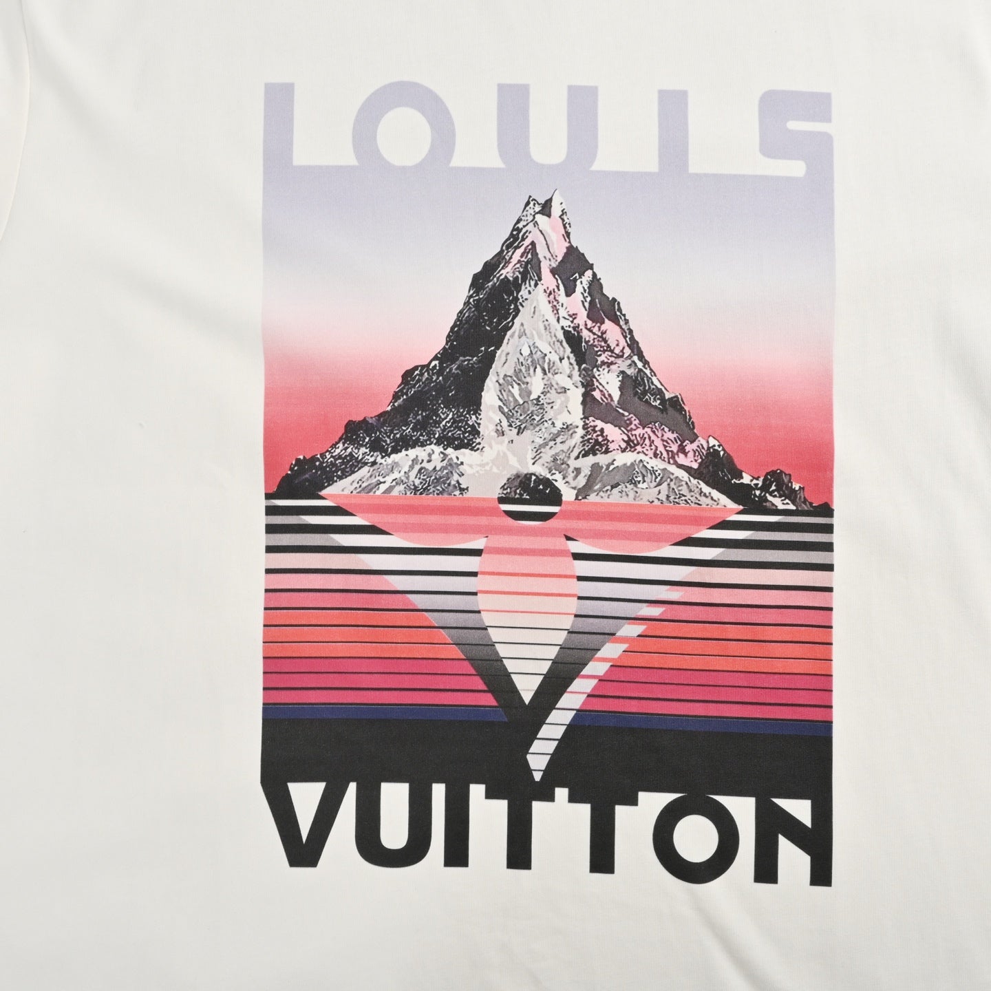 25ss snow mountain print short sleeved shirt