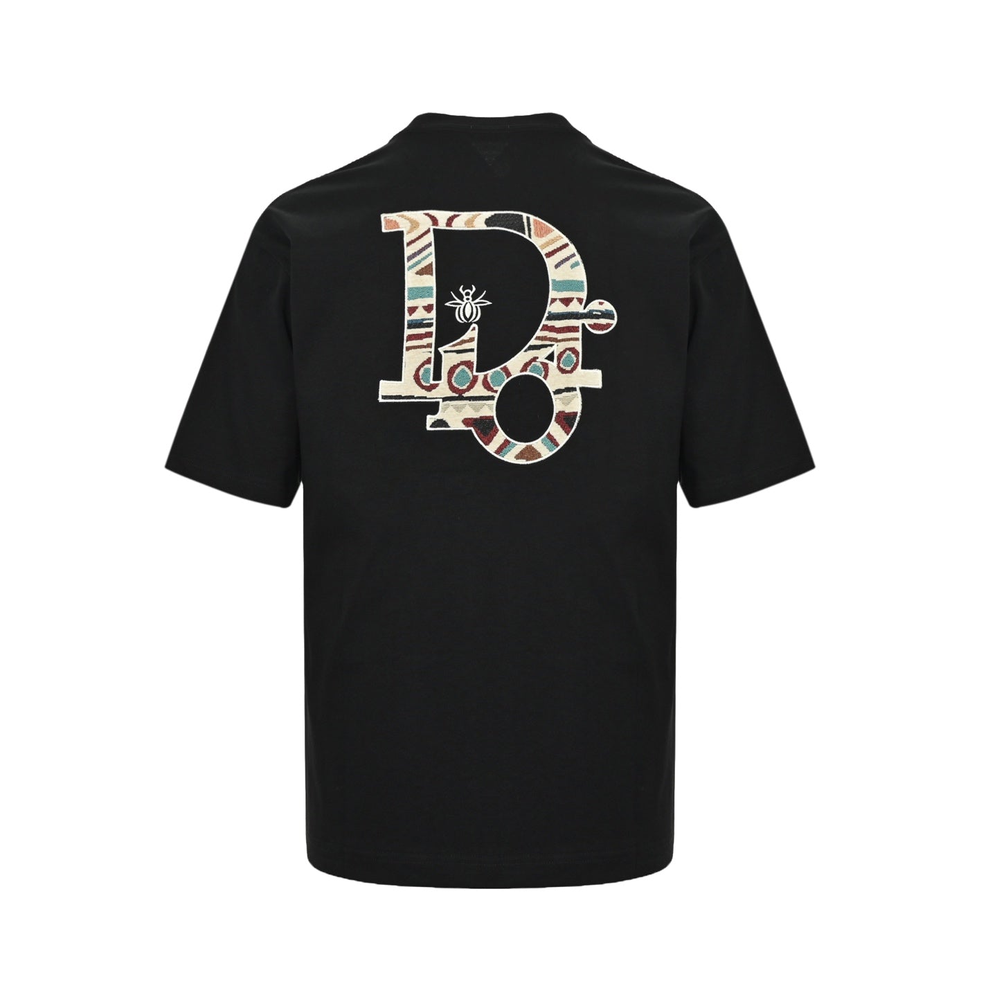 25ss Flower painted embroidered letter short sleeved shirt