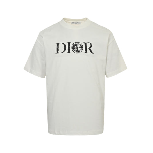 25ss Joint mottled letter logo print short-sleeved shirt
