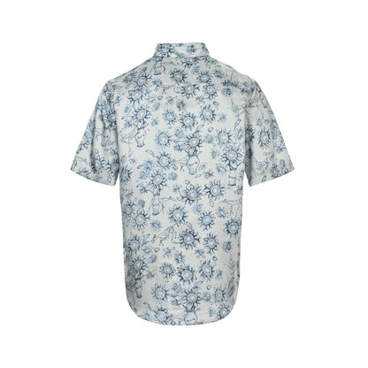 25ss Floral and animal print short-sleeved shirt