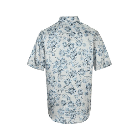 25ss Floral and animal print short-sleeved shirt