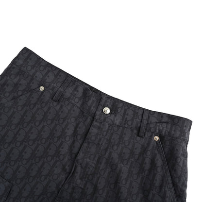 25ss full print vintage denim shorts