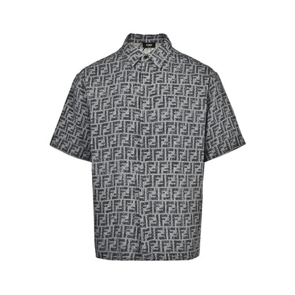 25ss Topstitched FF jacquard short-sleeved shirt