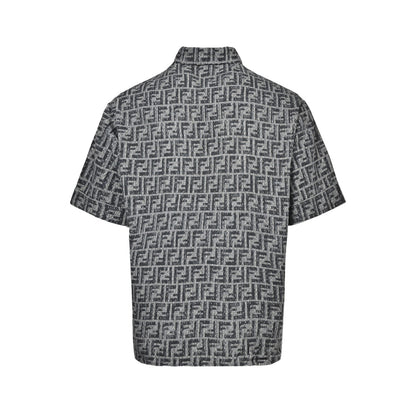 25ss Topstitched FF jacquard short-sleeved shirt