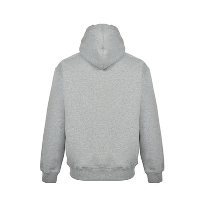Tricolor embroidered patchwork hooded sweatshirt
