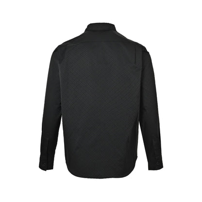 Jacquard shirt with dark pattern and monogram print