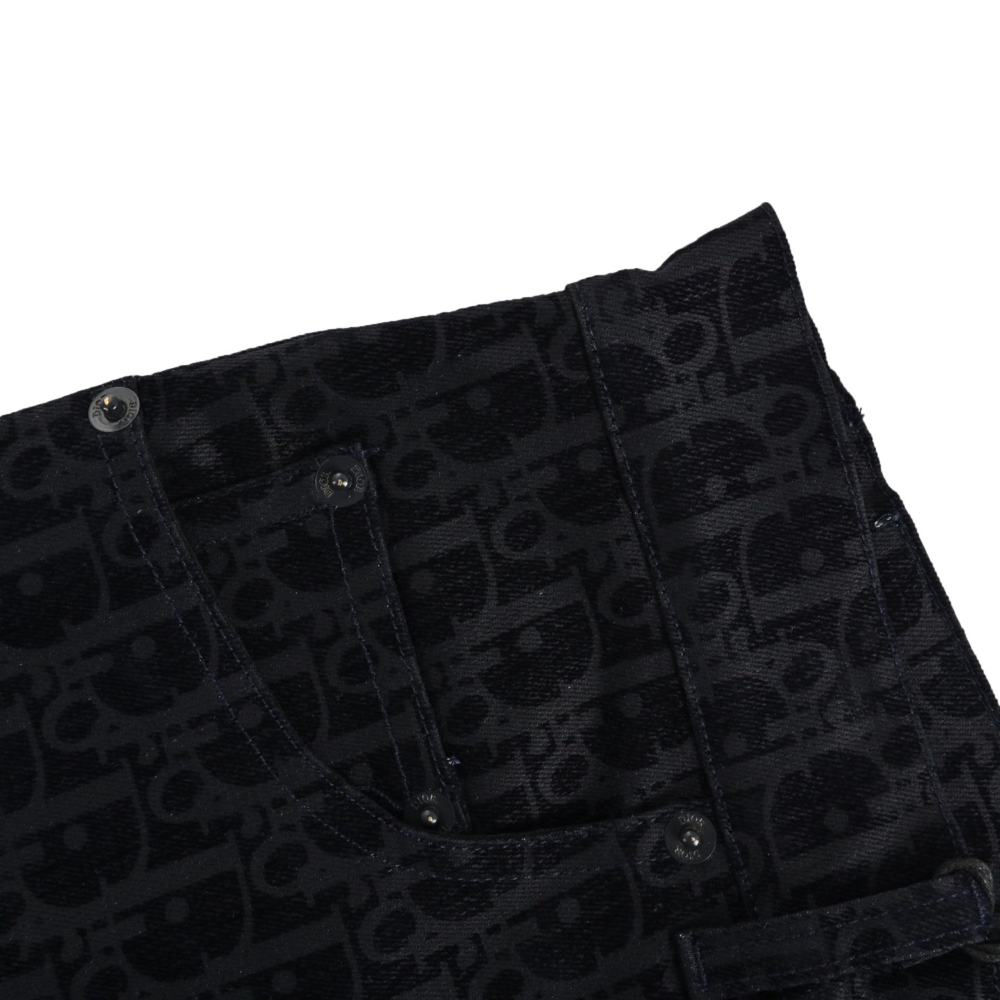 Co-branded Year of the Snake limited edition presbyopia all-over printed denim suit trousers
