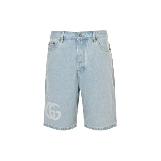 G 25 Washed blue denim shorts
