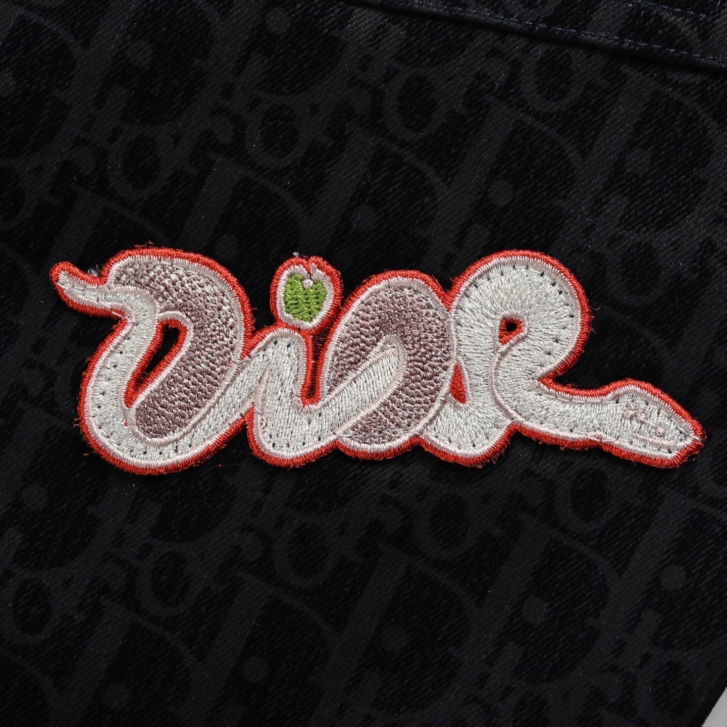 Co-branded Year of the Snake limited edition presbyopia all-over printed denim suit trousers
