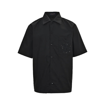 25ss Sequined Pocket Embroidered Short Sleeve Shirt
