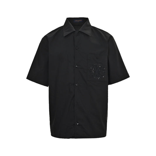 25ss Sequined Pocket Embroidered Short Sleeve Shirt