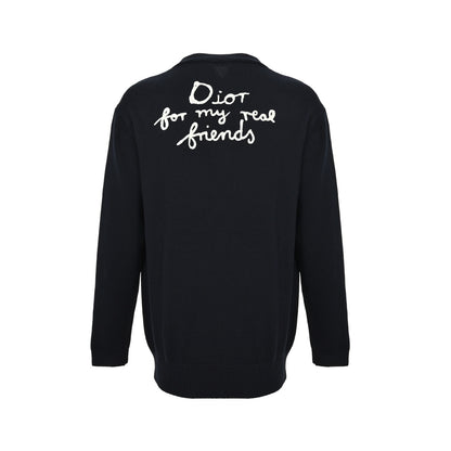 25Fw letter embroidered cardigan sweater