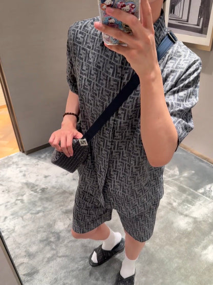 25ss Topstitched FF jacquard short-sleeved shirt
