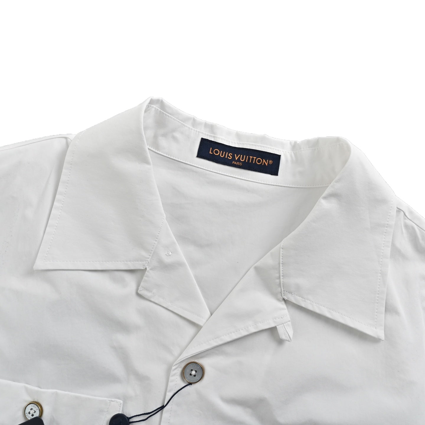25ss Embossed double pocket short sleeve shirt