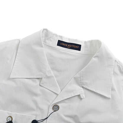 25ss Embossed double pocket short sleeve shirt