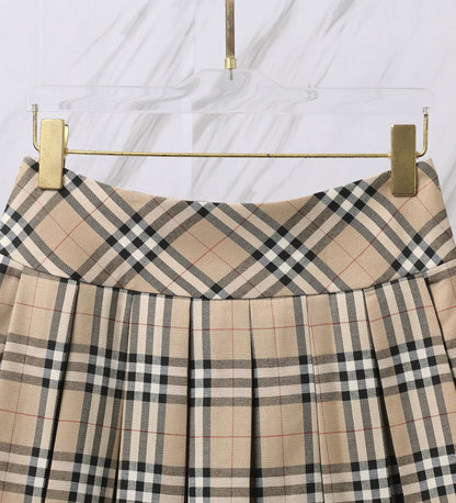 25ss Classic plaid short skirt summer pleated skirt