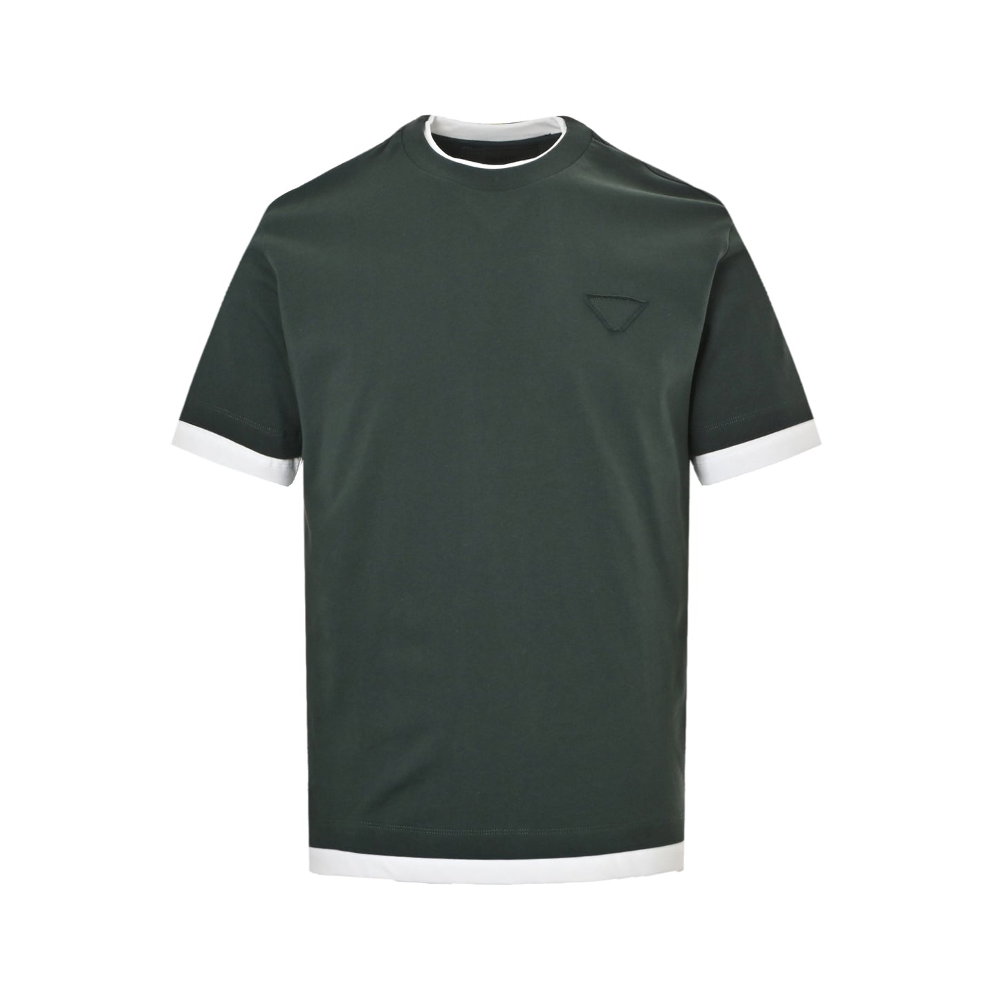 25ss fake two-piece spliced short sleeved shirt