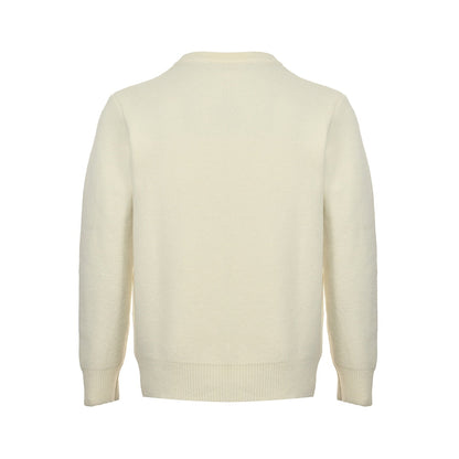 Dark pattern old flower four-leaf clover large logo intarsia sweater