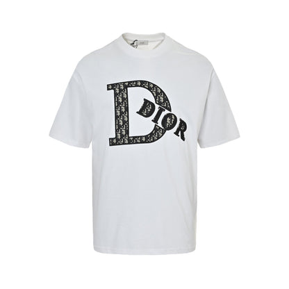 Presbyopic appliqué embroidered letter short sleeves