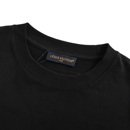 25ss front and back letter logo rhinestone short sleeved shirt