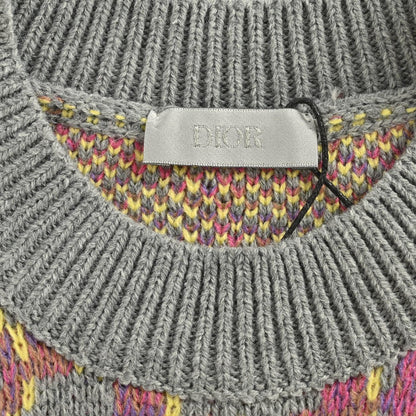25Fw all-over print monogram jacquard crew neck sweater