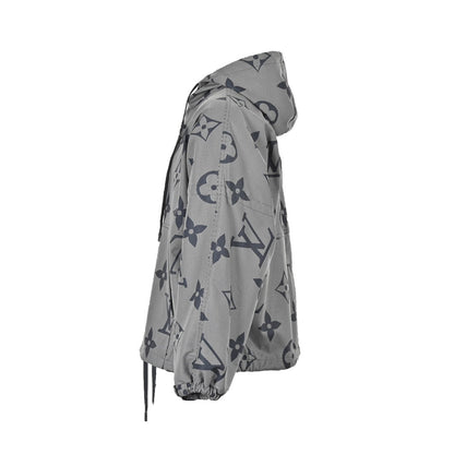 Presbyopia printed windbreaker jacket