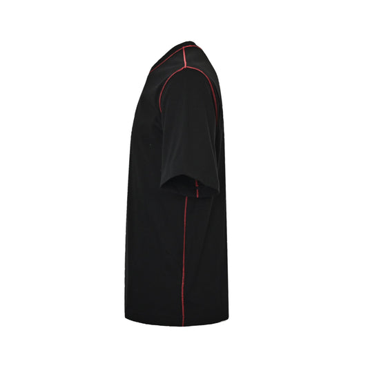 25ss Black and red badge embroidered short sleeves