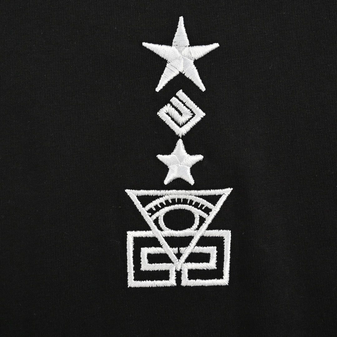 Five-pointed star necklace pendant embroidered short sleeves