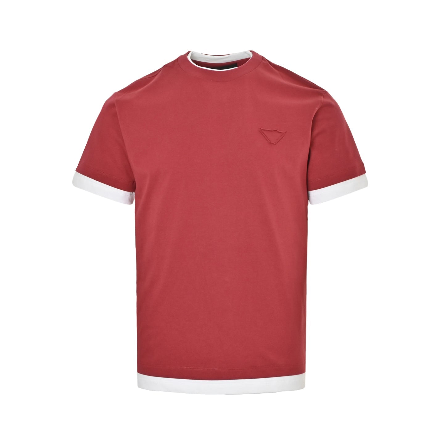 25ss fake two-piece spliced short sleeved shirt
