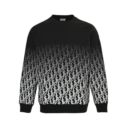 25Fw monogram gradient half-length print round neck sweatshirt