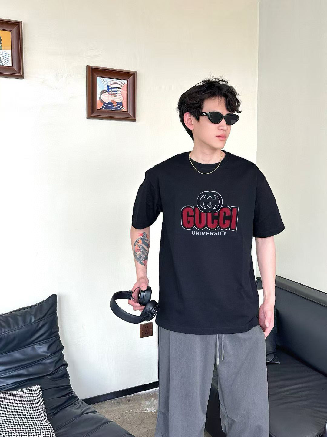 25ss chest letter printed short sleeved shirt