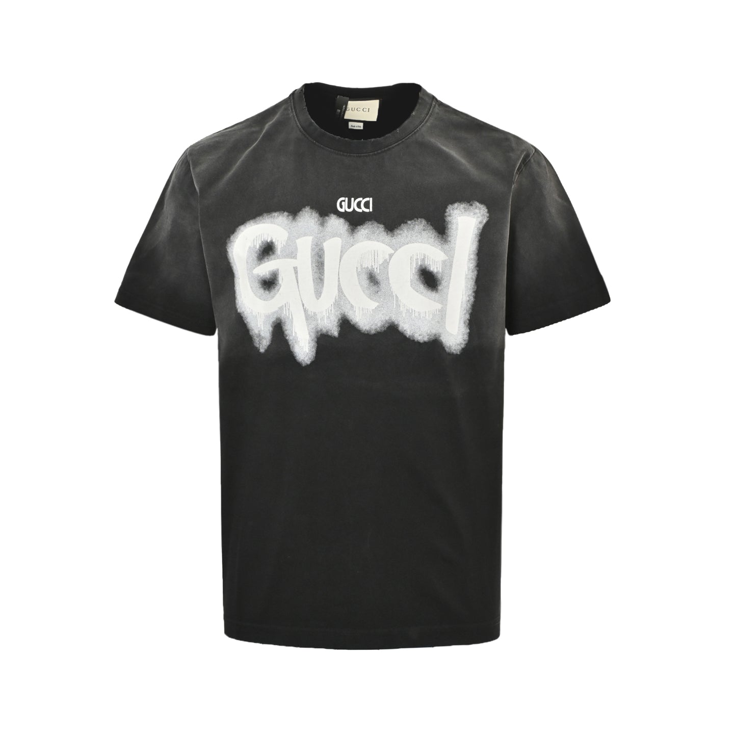 g 25 Washed cursive letter printed short sleeved shirt