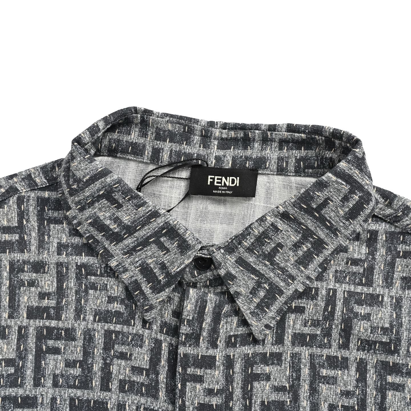 25ss Topstitched FF jacquard short-sleeved shirt