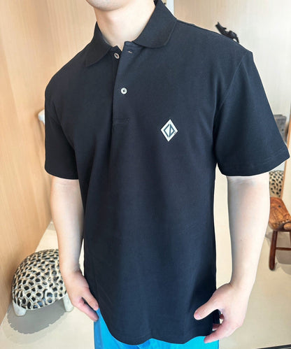 25ss silicone diamond logo Polo short sleeved shirt