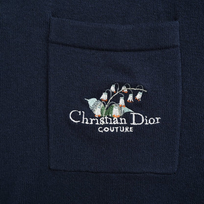 25ss Lily of the Valley Embroidery Knitted Polo Short Sleeve