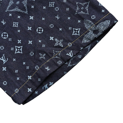 25ss full print vintage denim short sleeved shirt