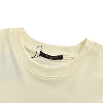 25ss woven embroidered letter logo short sleeved shirt