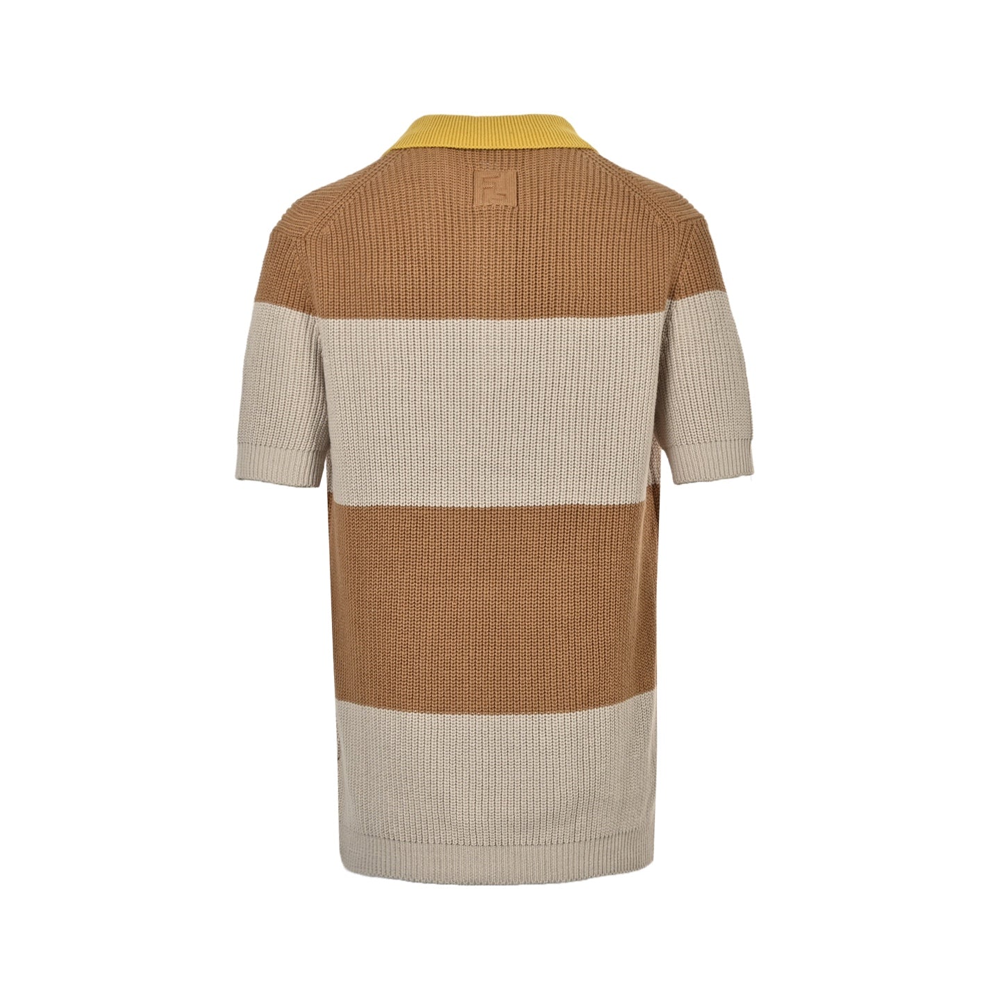 25ss Badge striped plain knit Polo short sleeved shirt